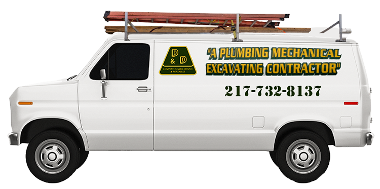 D&D Sewer company truck on transparent background